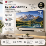 LG QNED 75인치 TV 75QNED65ABA, 30평대 거실 벽걸이 무타공설치